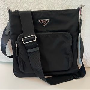 Prada Tessuto Nylon Sport Black Messenger Crossbody Bag